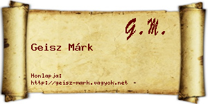 Geisz Márk névjegykártya
